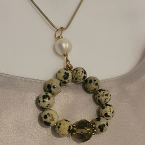 Necklace With Round Beaded Focal Point